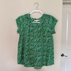 See By Chloe Green Graphic Blouse